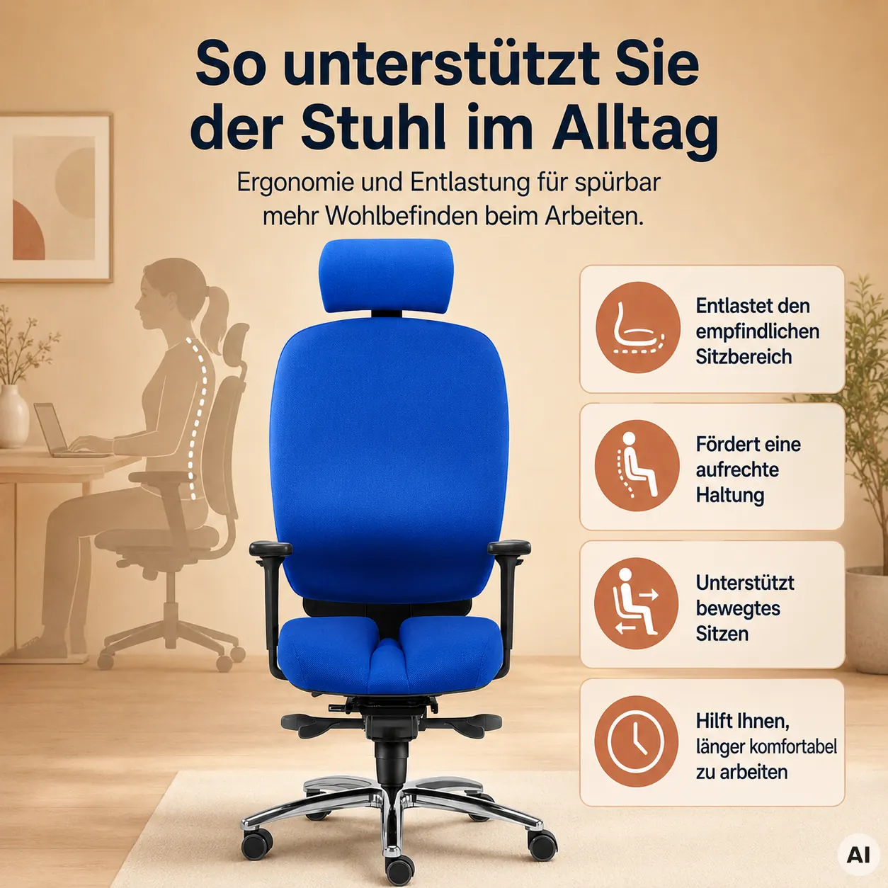 Office - Bürostuhl gegen Steißprobleme